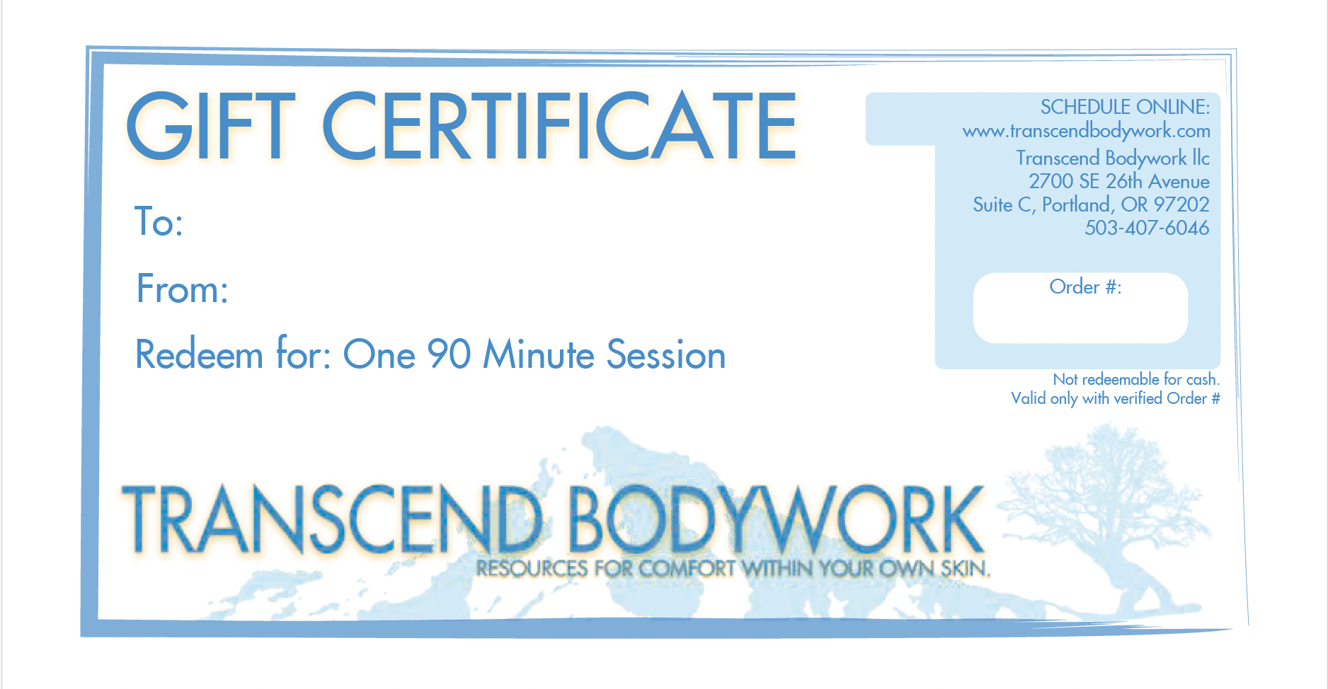 Bodywork Gift Certificate